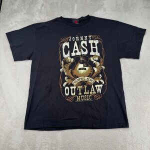 Vintage Zion Rootswear Johnny Cash Outlaw Country Music Shirt Mens 1X Black
